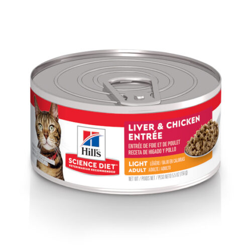 Science Diet, Adult Light Liver & Chicken Entrée Cat Food, 5.5 oz.