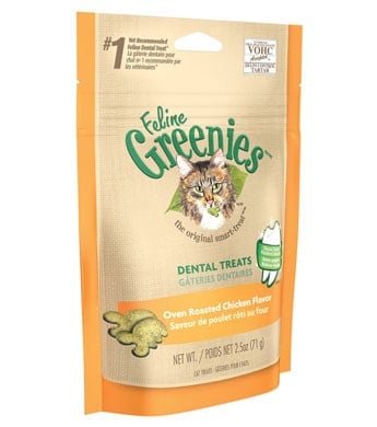 Greenies, Dental Cat Treats, Roasted Chicken, 4.6 oz.