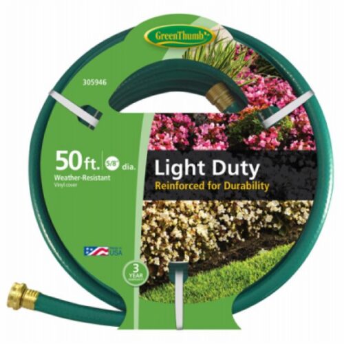Nylon Reinforced Vinyl Light-Duty Garden Hose, 5/8" x 50"