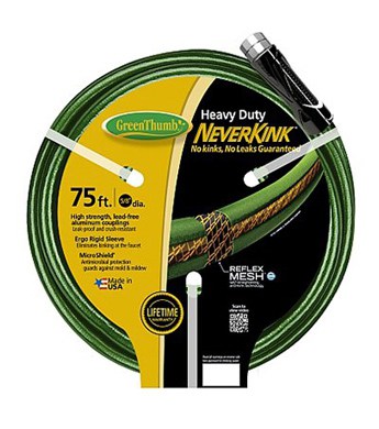 Green Thumb NeverKink Garden Hose, Heavy-Duty, 75 ft. X 5/8 in.