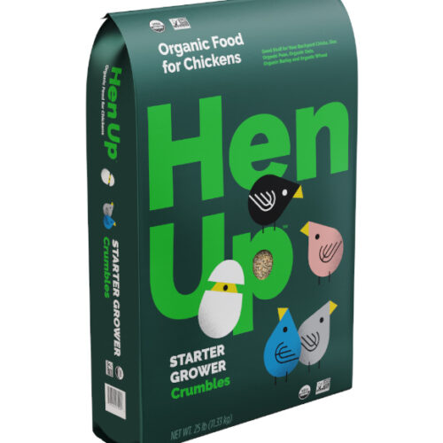 Hen Up, Organic Starter Grower Crumbles Chicken Food, 25 lb