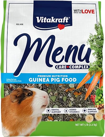 Vitakraft Menu Premium Guinea Pig Food - Alfalfa Pellets Blend - Vitamin and Mineral Fortified 5 Pound (Pack of 1)