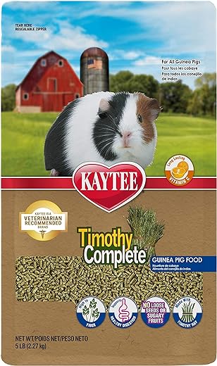 Kaytee Timothy Complete Pet Guinea Pig Food, 5 Pound