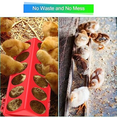 Chick Feeder and Waterer Kit, Chick Feeder Trough and 0.3 Gallon Chick Waterer, No Waste Baby Chick Starter Kit for Chicks, Ducks, and Quail - Image 2