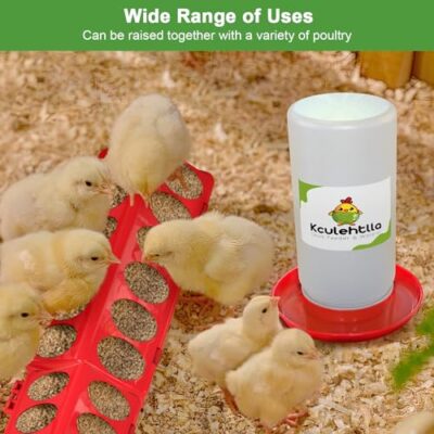 Chick Feeder and Waterer Kit, Chick Feeder Trough and 0.3 Gallon Chick Waterer, No Waste Baby Chick Starter Kit for Chicks, Ducks, and Quail - Image 4