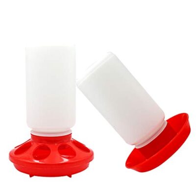 Chicken Feeder and Waterer Set, 1 Liter Chick Drinker and 1 Liter Chick Feeder for Poultry - Image 2