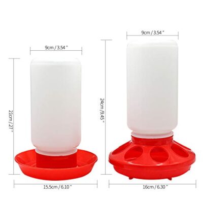 Chicken Feeder and Waterer Set, 1 Liter Chick Drinker and 1 Liter Chick Feeder for Poultry - Image 4