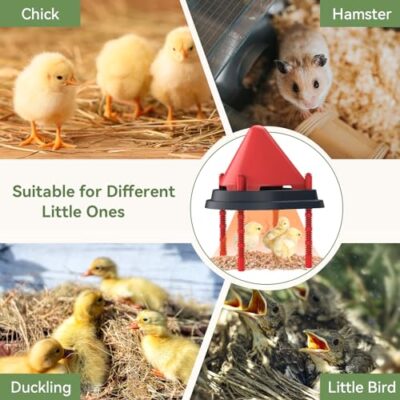 Brooder Heater for Chicks for about 15 Chicks 10" x 10", Easy-cleaning Brooder Plate with Feathers, Anti-roosting Cone Roof Heater Plate with... - Image 3